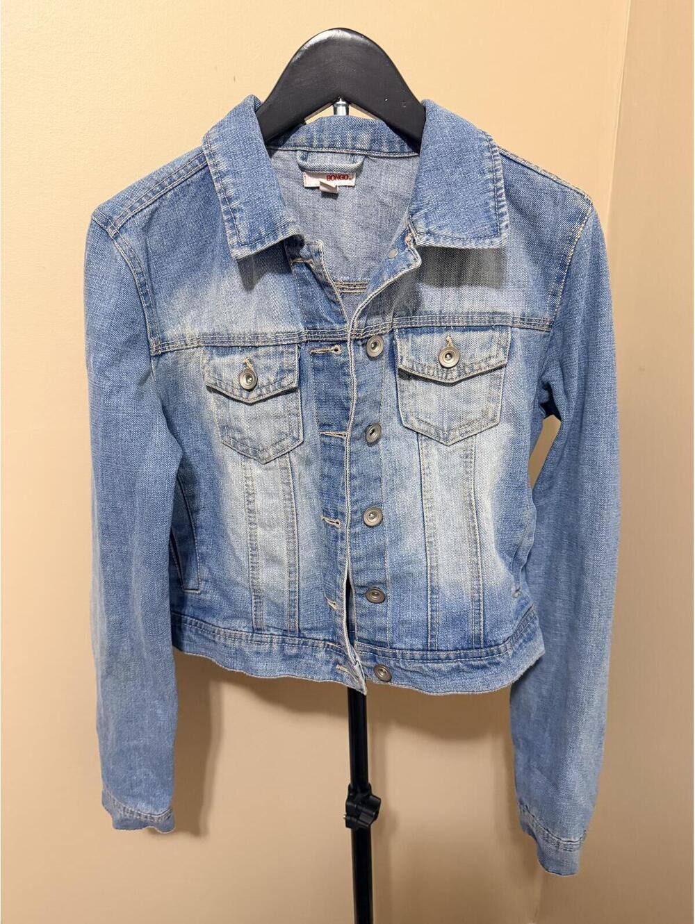 Bongo Denim Jacket Women’s Medium Vintage Y2K Fitted Trucker Jean Jacket